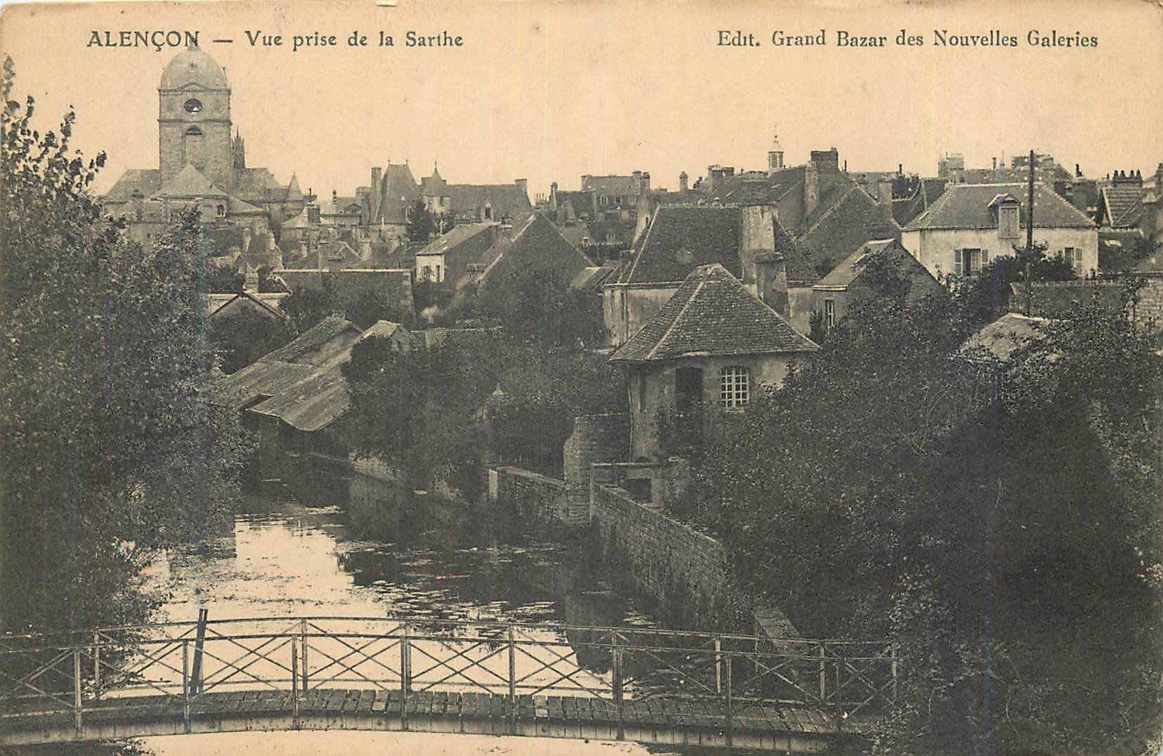 CPA Alencon Vue Prise de la Sarthe
