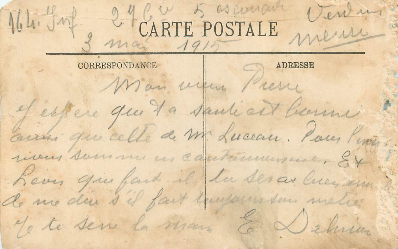 CPA Verdun Le Quai de la Republique — Rückseite