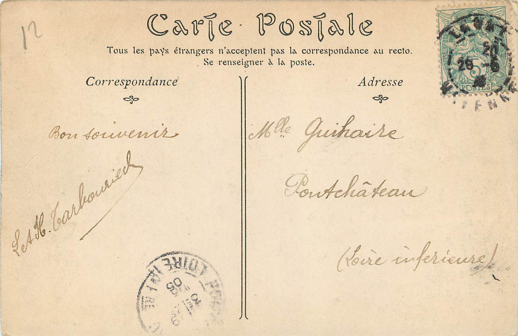 CPA Laval Le Pont de la Mayenne et le Vieux Chateau — Rückseite