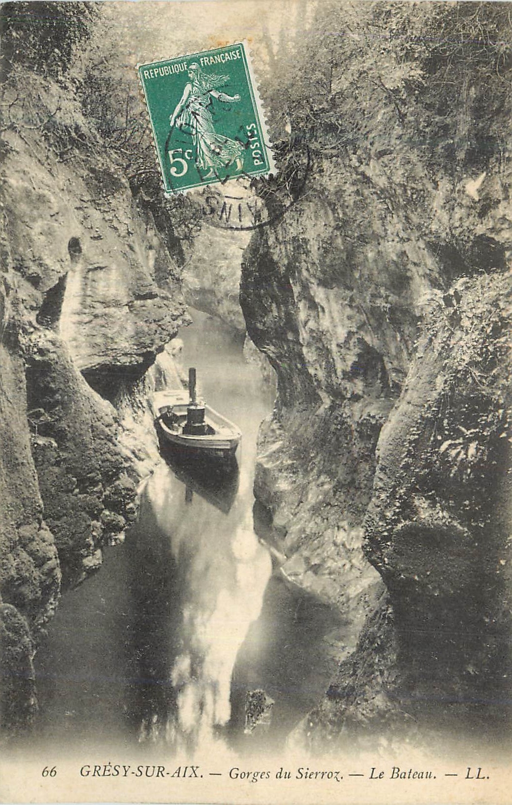 CPA Gresy sur Aix Gorges du Sierroz Le Bateau