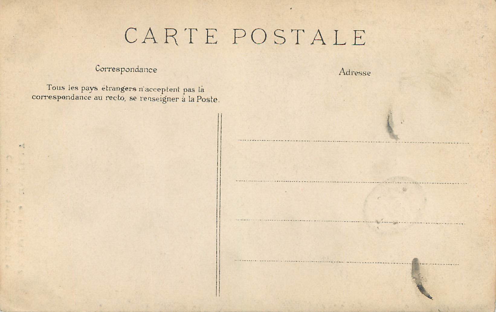 CPA Chateau de Chantilly Le Grand Cabinet — Verso