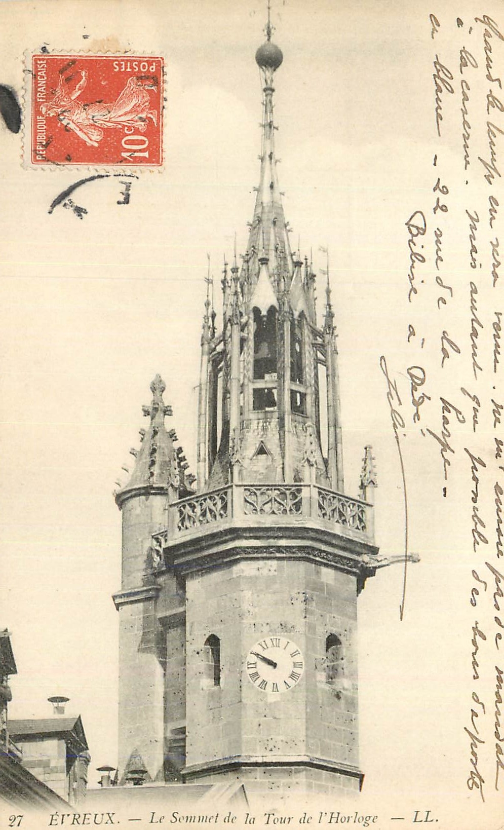 CPA Evreux Le Sommet de la Tour de l'Horloge