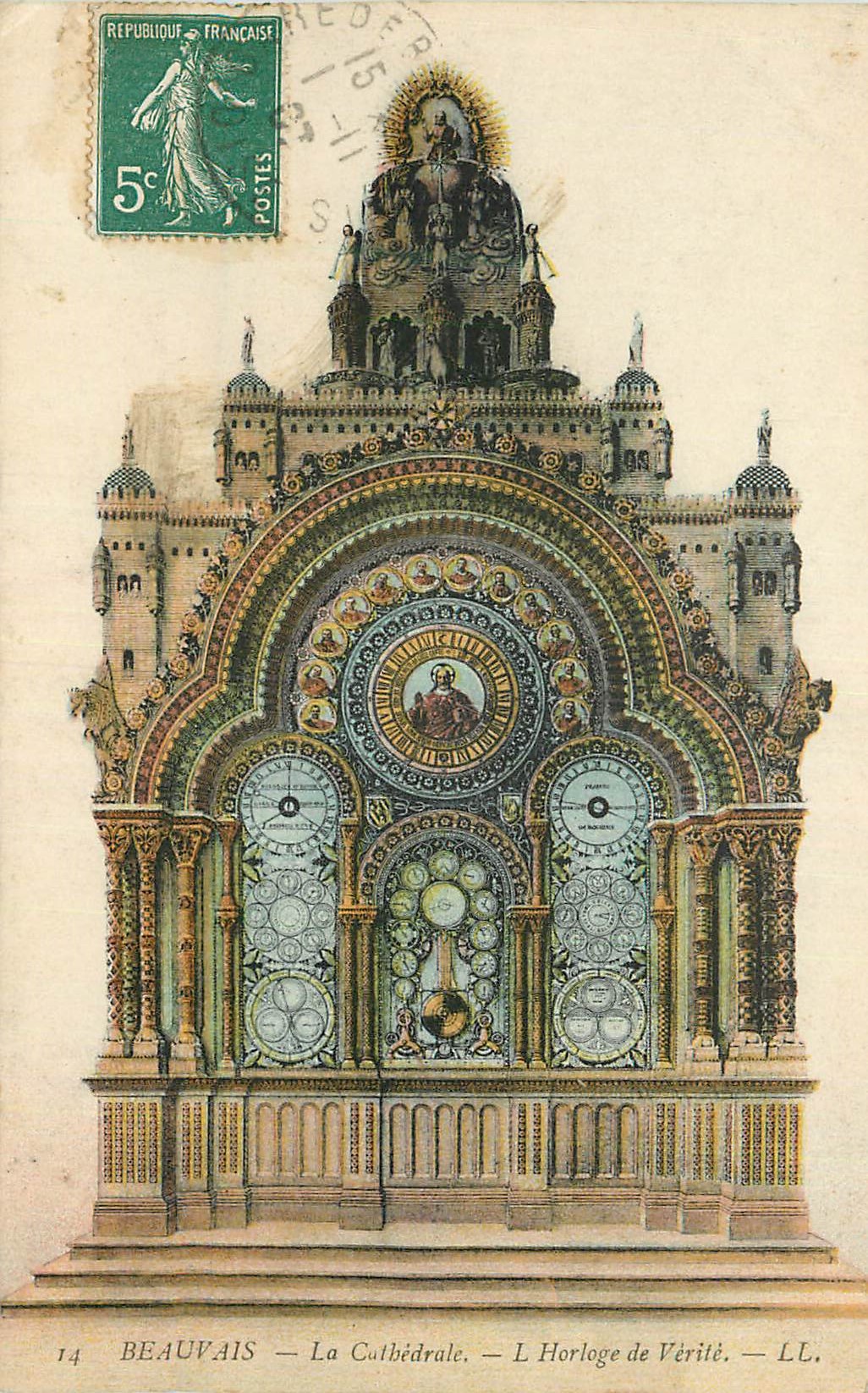 CPA Beauvais La Cathedrale L'Horloge de Verite