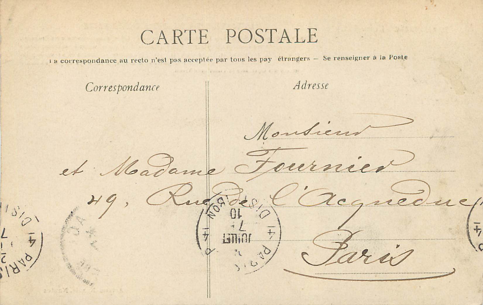 CPA Piriac (Loire Inf) le Tombeau d'Almazor a Maree Haute — Rückseite