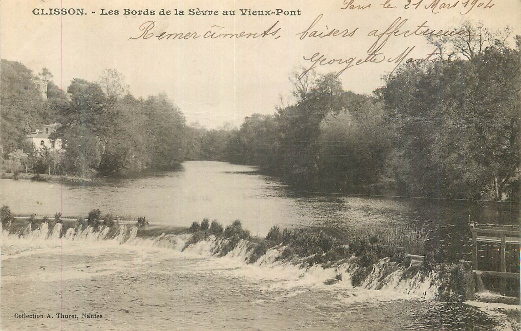 CPA Clisson Les Bords de la Sevre au Vieux Pont