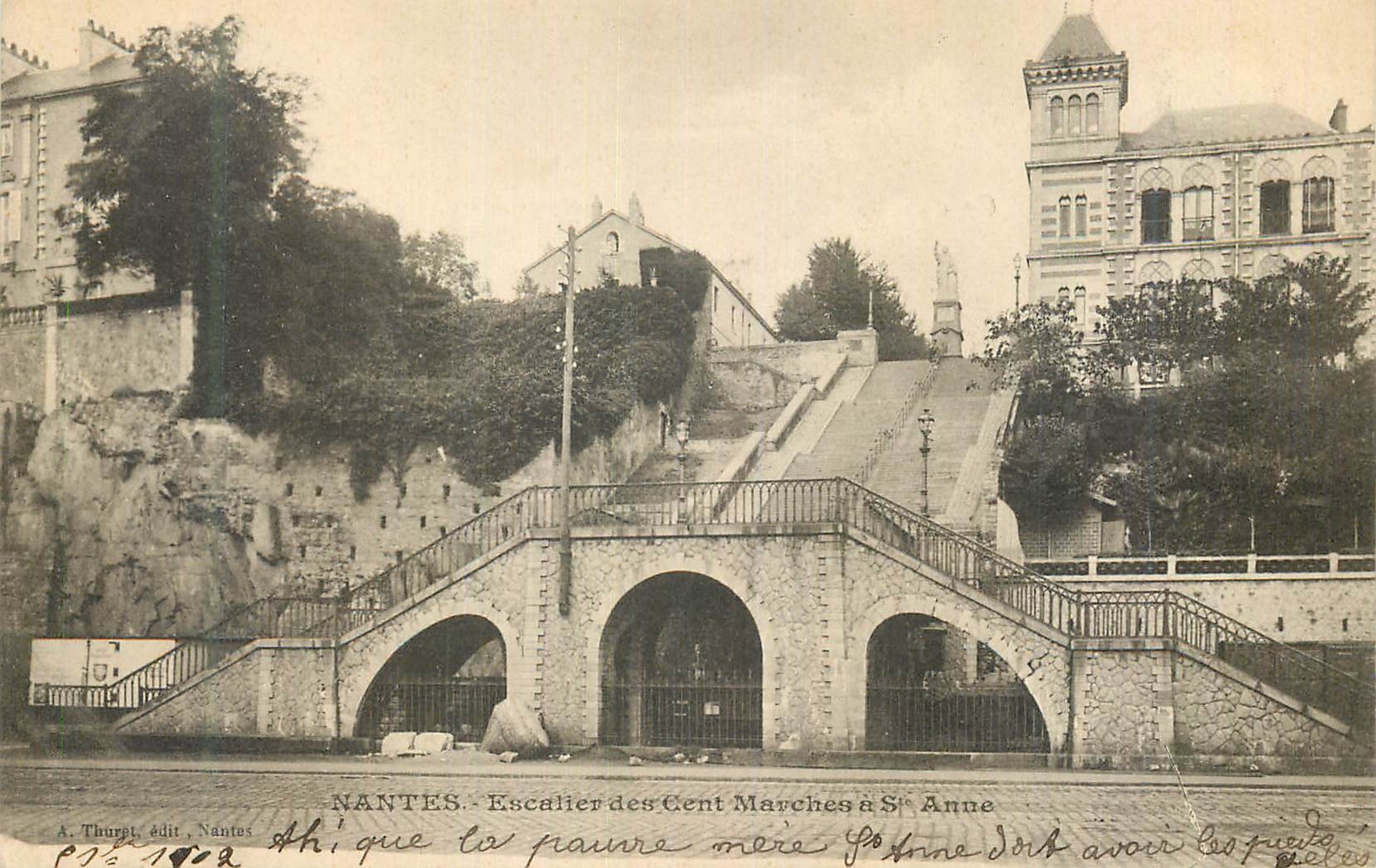 CPA Nantes Escalier des cent Marches a St Anne