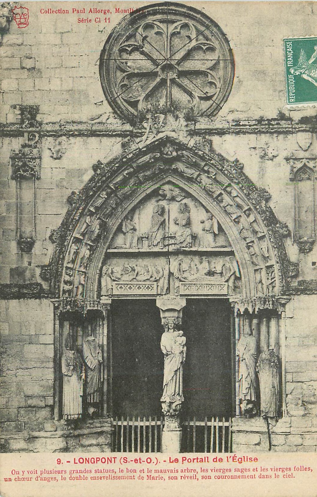 CPA Longpont (S et O) Le Portail de L'Eglise
