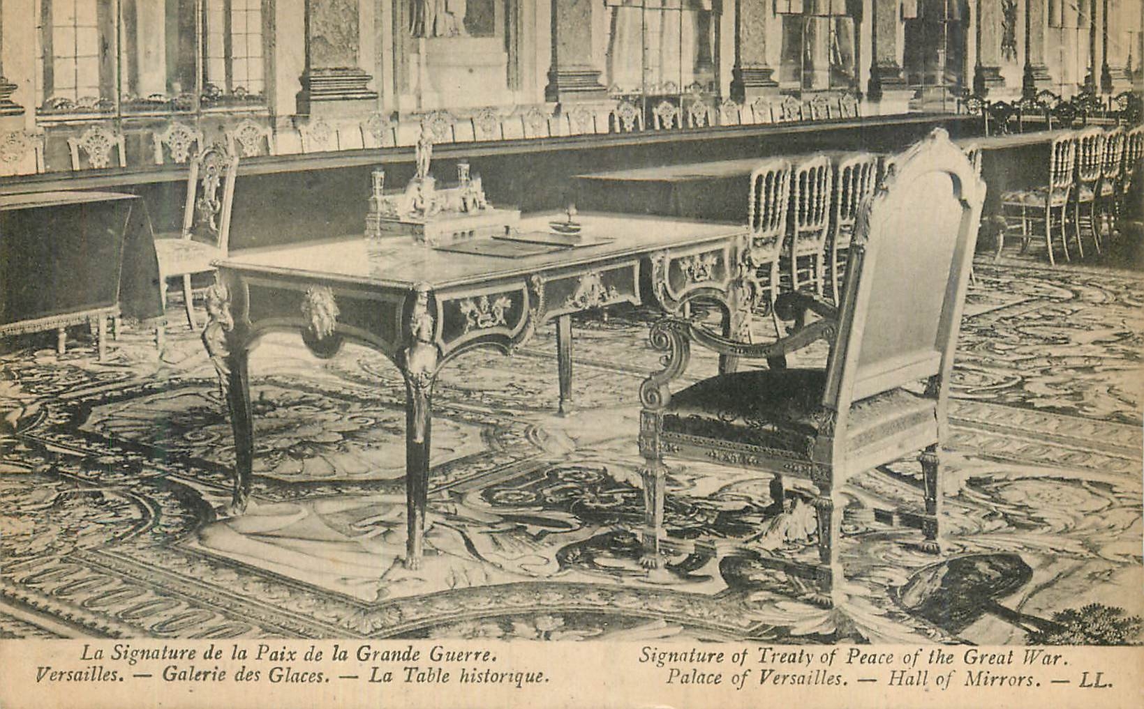 CPA Le Signature de la Paix de la Grande Guerre Versailles Galerie des Glaces La Table Historique