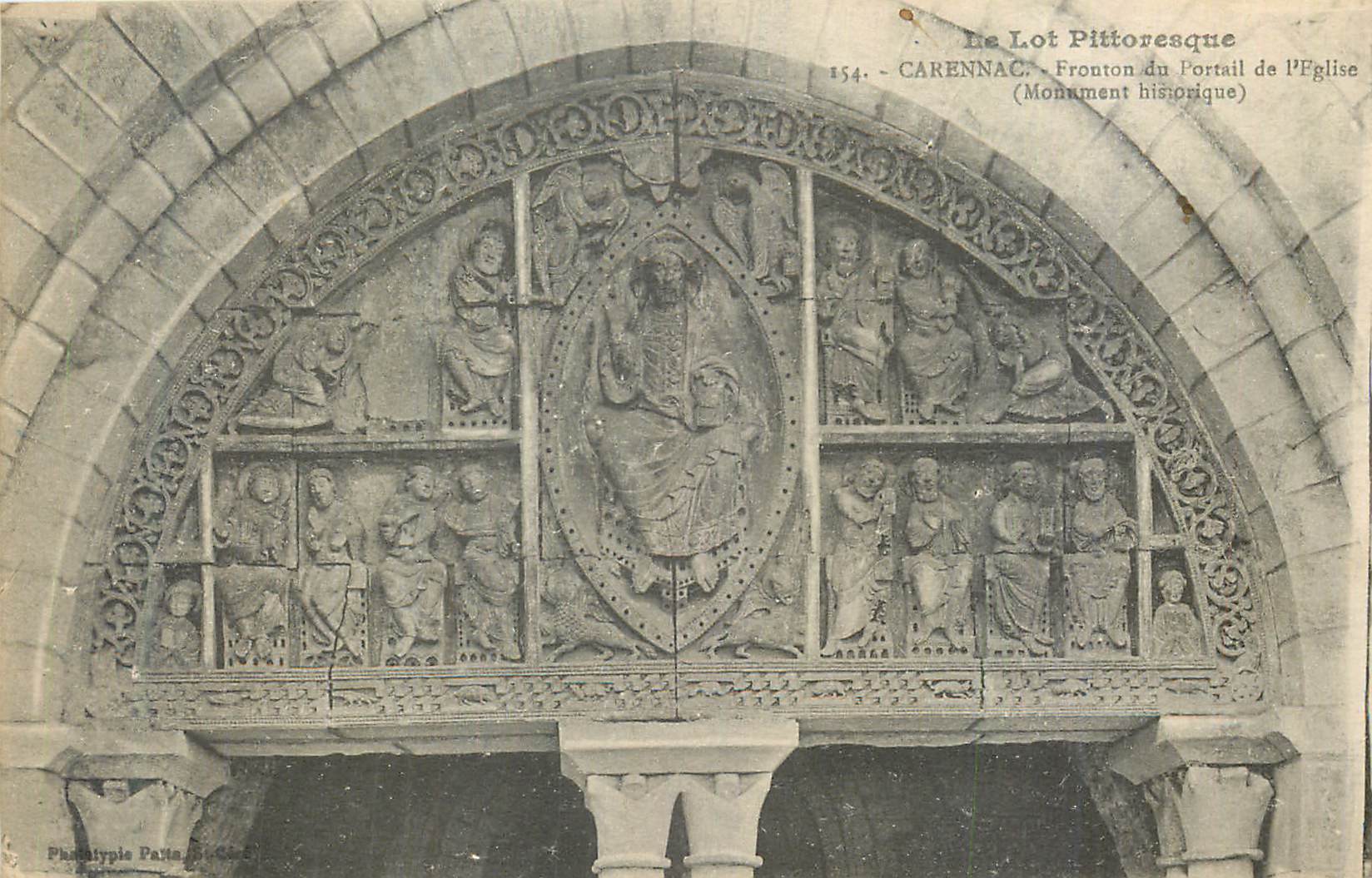 Carenac - Fronton du portail de l'église (Monument historique) — série 154, éditeur Phototypie Paris