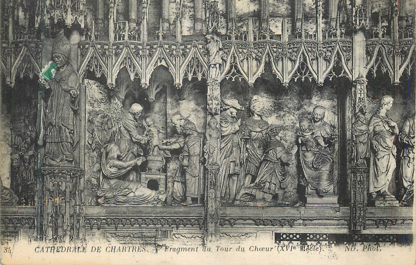 CPA Cathedrale de Chartres Fragment du Tour du Choeur (XVIe Siecle)
