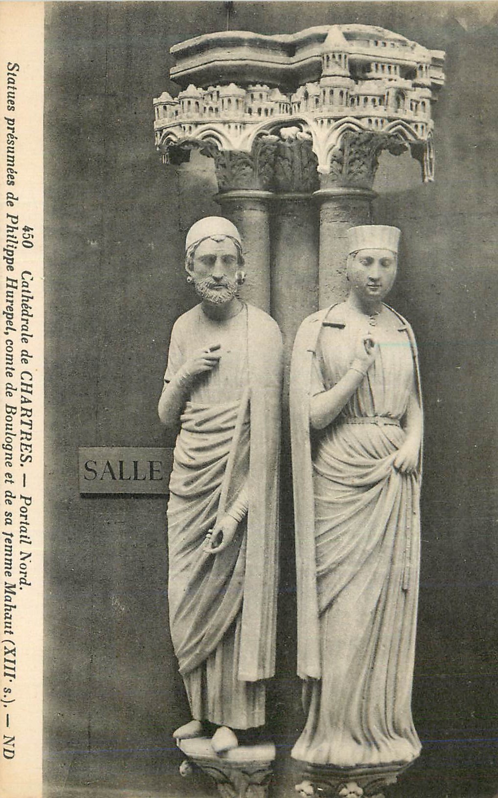 Vermutete Statuen von Philippe Hurepel, Graf von Burgund und seiner Frau Mahaut — Kathedrale von Chartres, Nordportal — SALLE