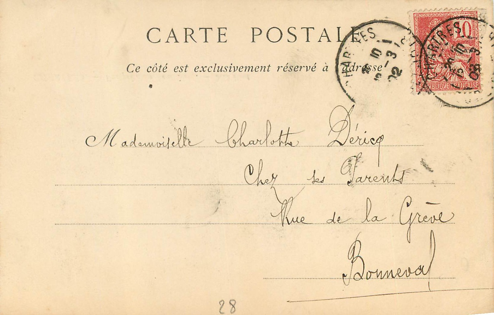 CPA Chartres Vue Prise du Pont Neuf Lavoir (carte 1900) — Verso