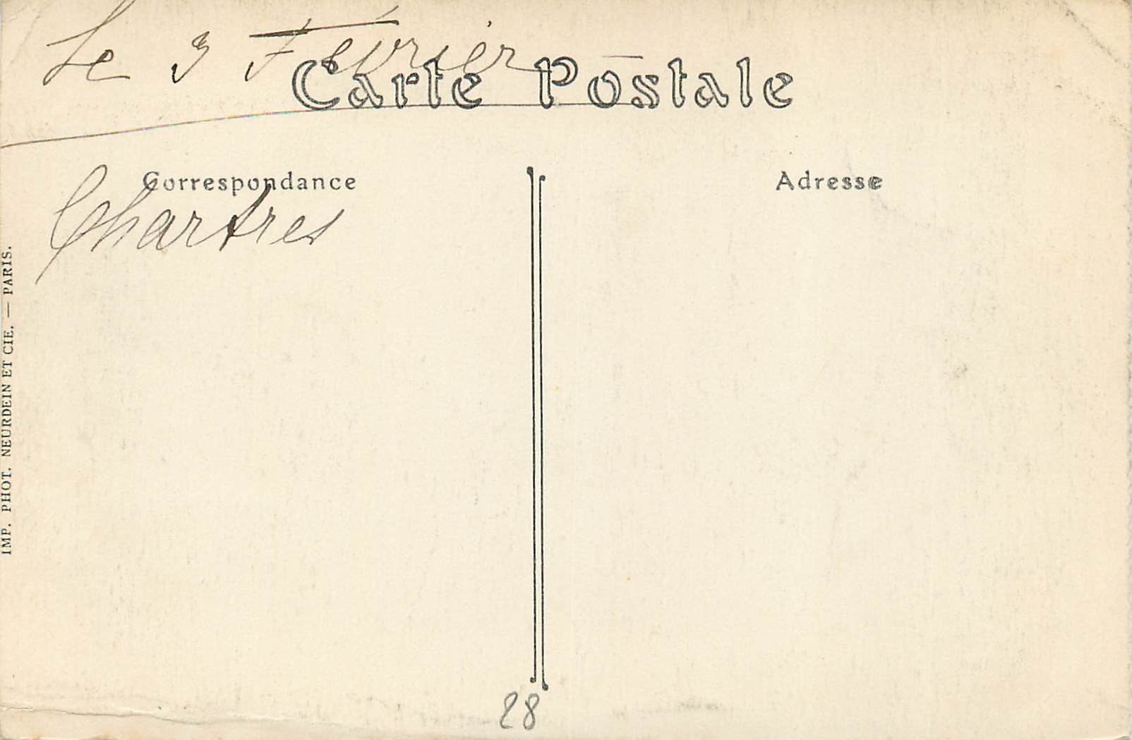 CPA Chartres Escalier de la Reine Berthe — Verso
