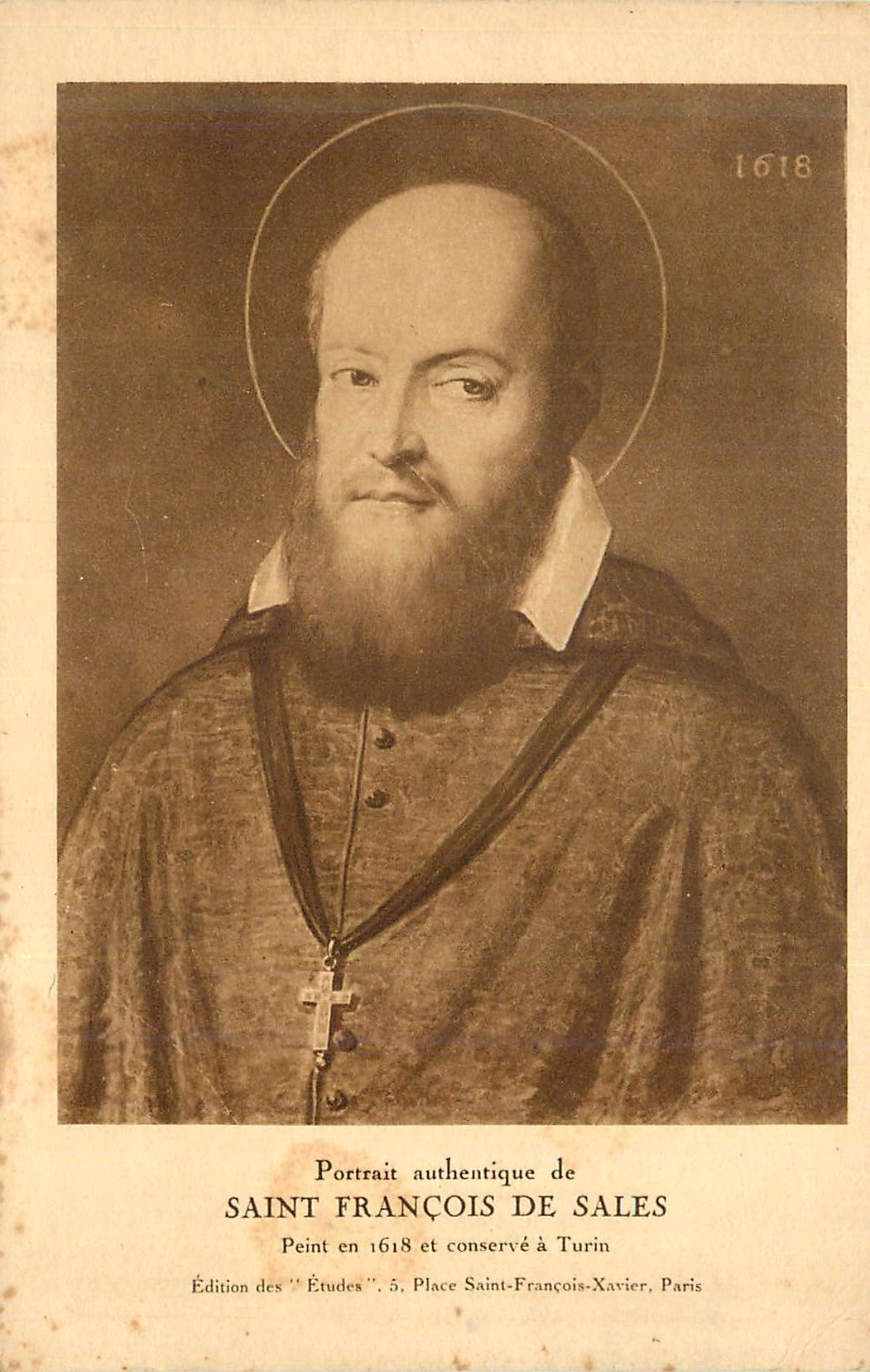 CPA Portrait Authentique de Saint Francois de Sales Peint en 1618 et Conserve a Turin