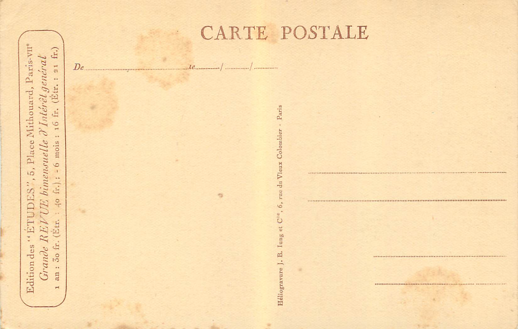 CPA Portrait Authentique de Saint Francois de Sales Peint en 1618 et Conserve a Turin — Verso