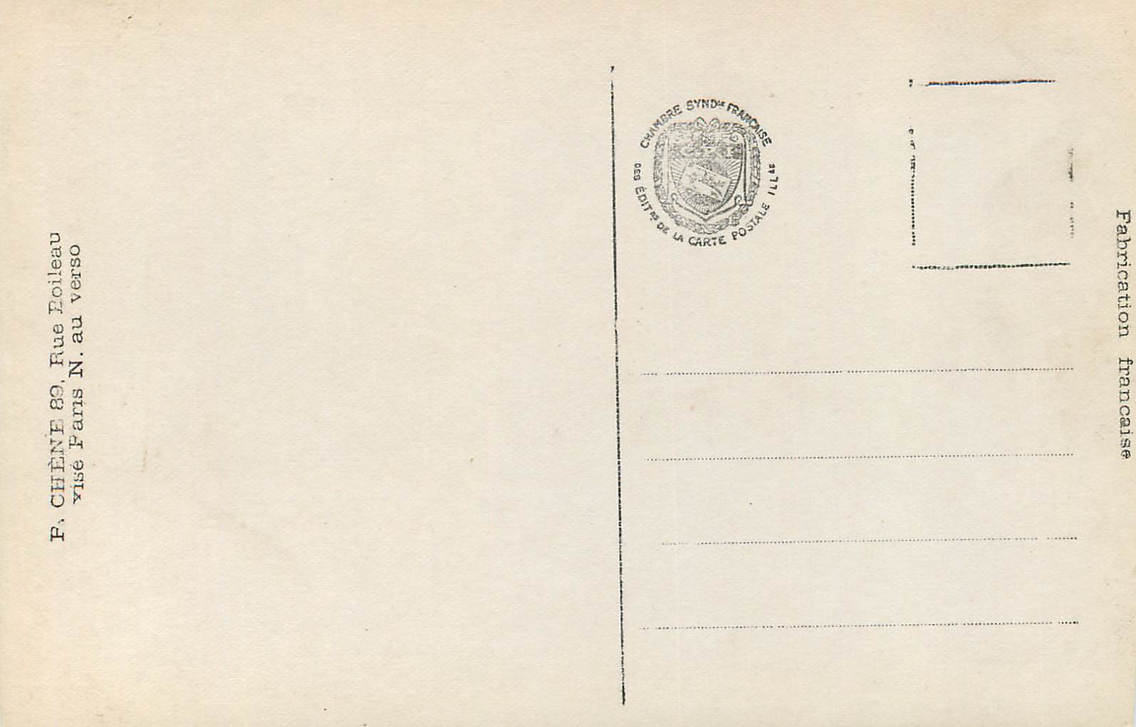 CPA Primitif Flamand (Eglise d'Ocstkerke) — Verso