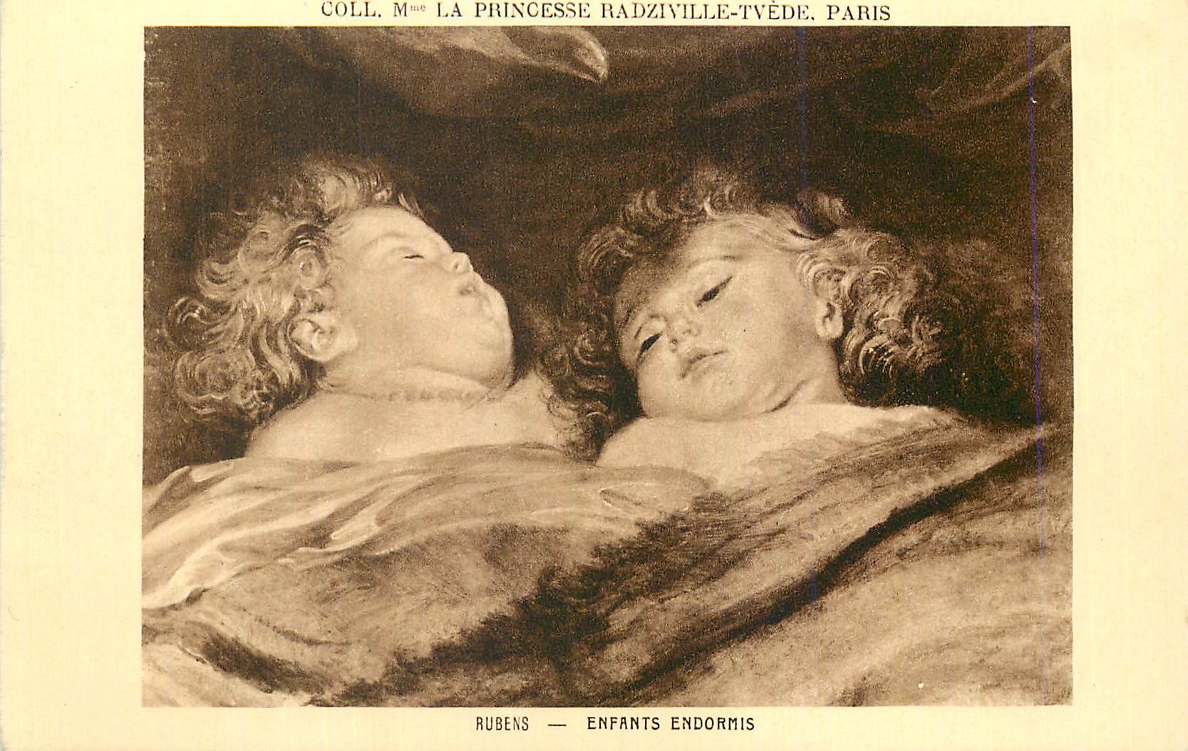 CPA Coll Mme La Princesse Radziville Tvede Paris Enfants Endormis Rubens