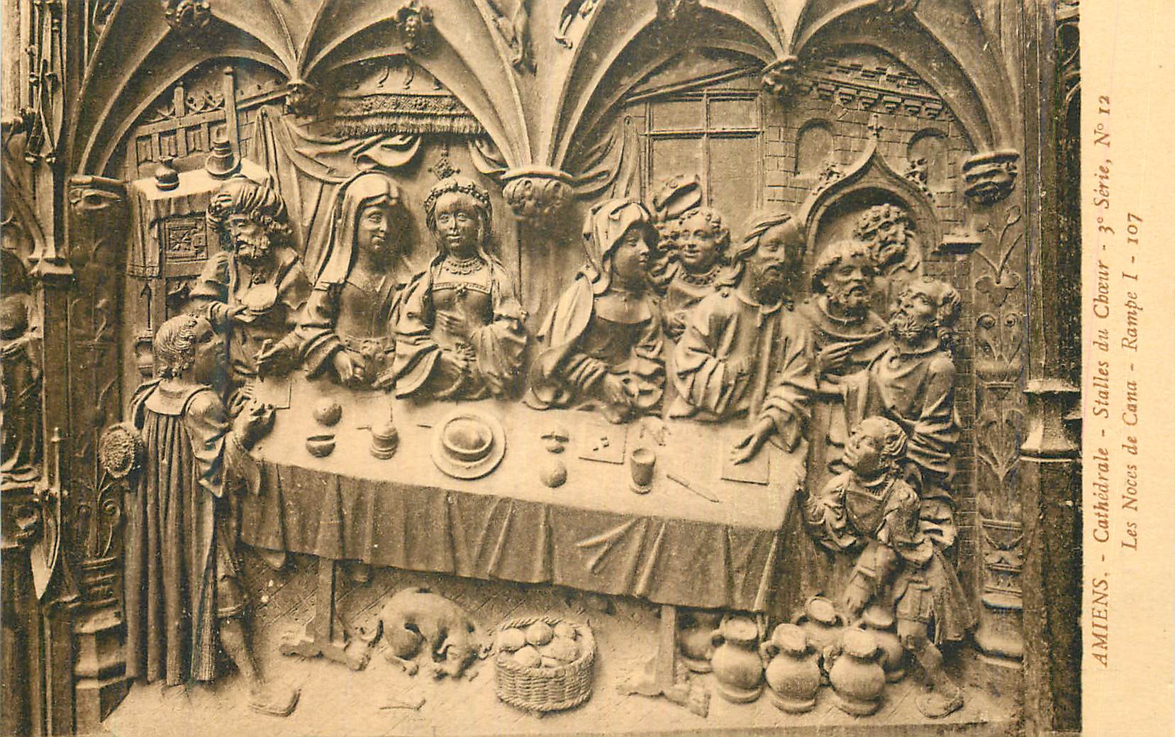 CPA Amiens Cathedrale Stalles du Choeur les Noces de Cana
