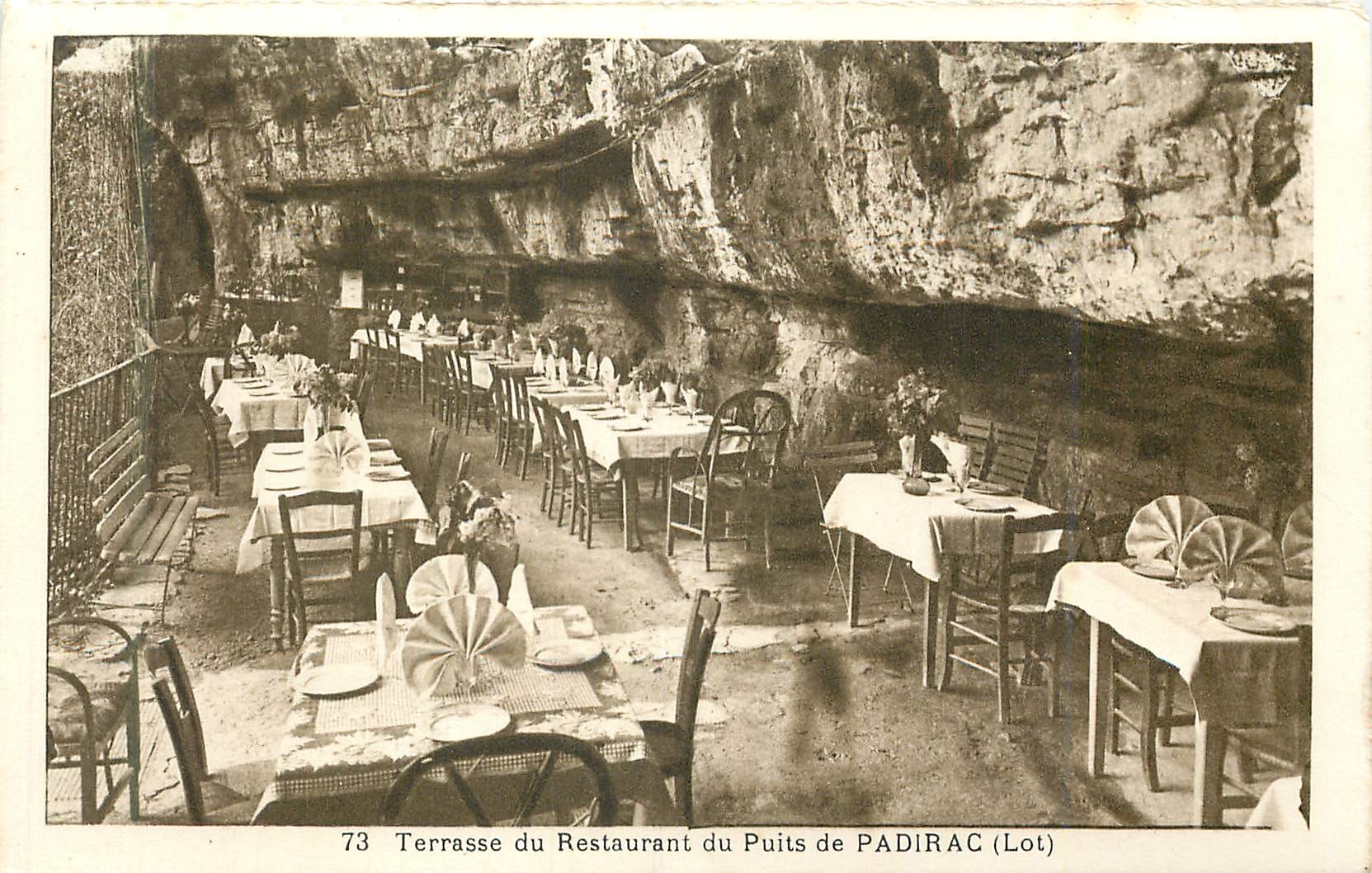 CPA Terrasse du Restaurant du Puits de Padirac(Lot)