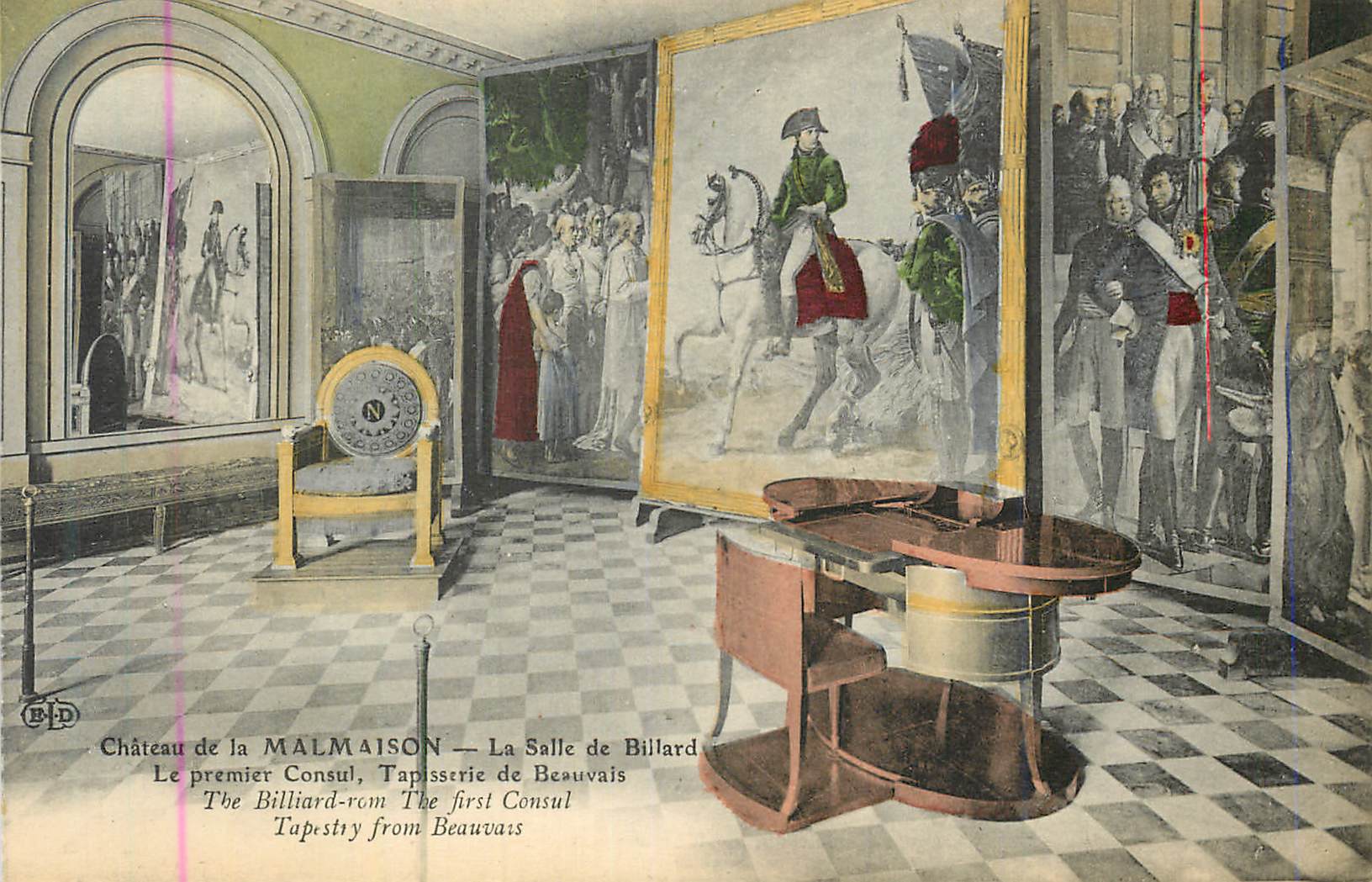 CPA Chateau de la Malmaison la Salle de Billard Le premier consul Tapisserie de Beauvais Napoleon 1er
