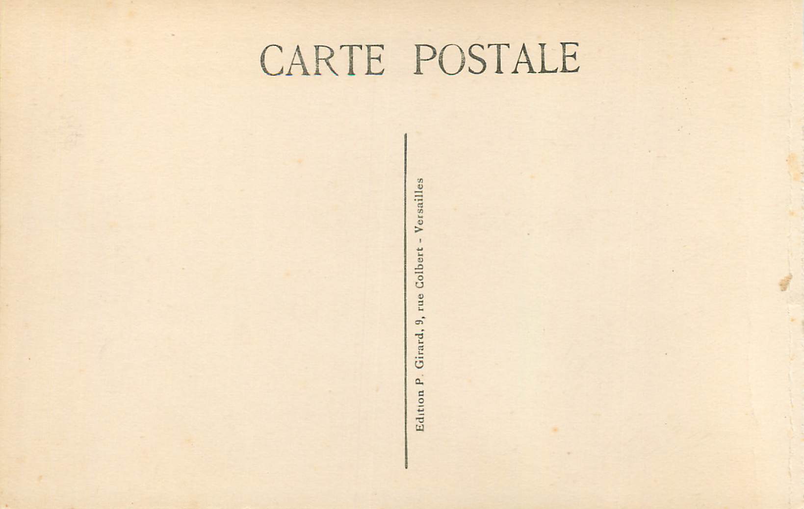 Versailles — Le Parc - Allée Royale et Bassin d'Apollon — Edition P. Girard, 9, rue Colbert, Versailles — Verso