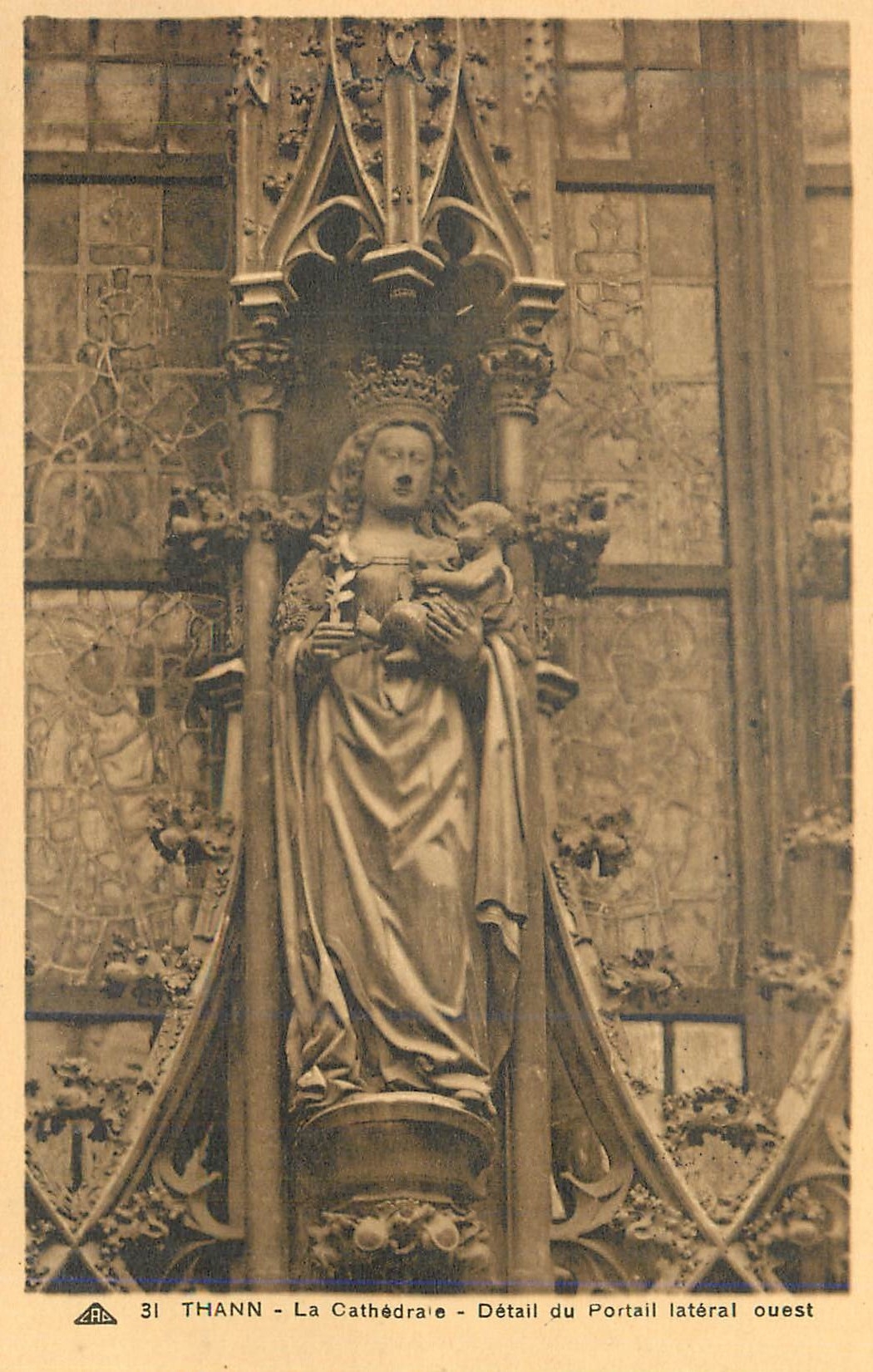 CPA Thann la Cathedrale Detail du Portail Lateral Ouest