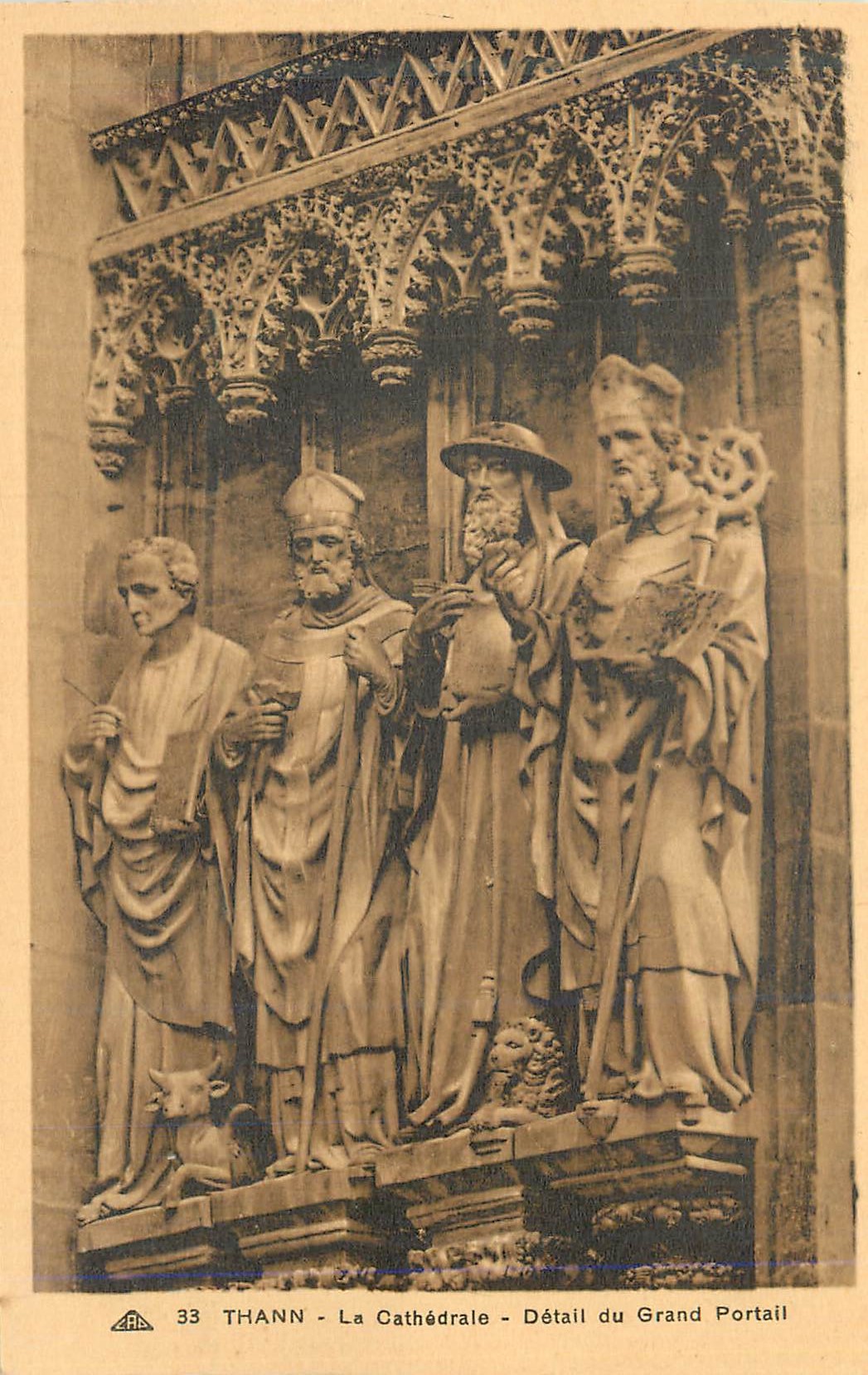 CPA Thann la Cathedrale Detail du Grand Portail