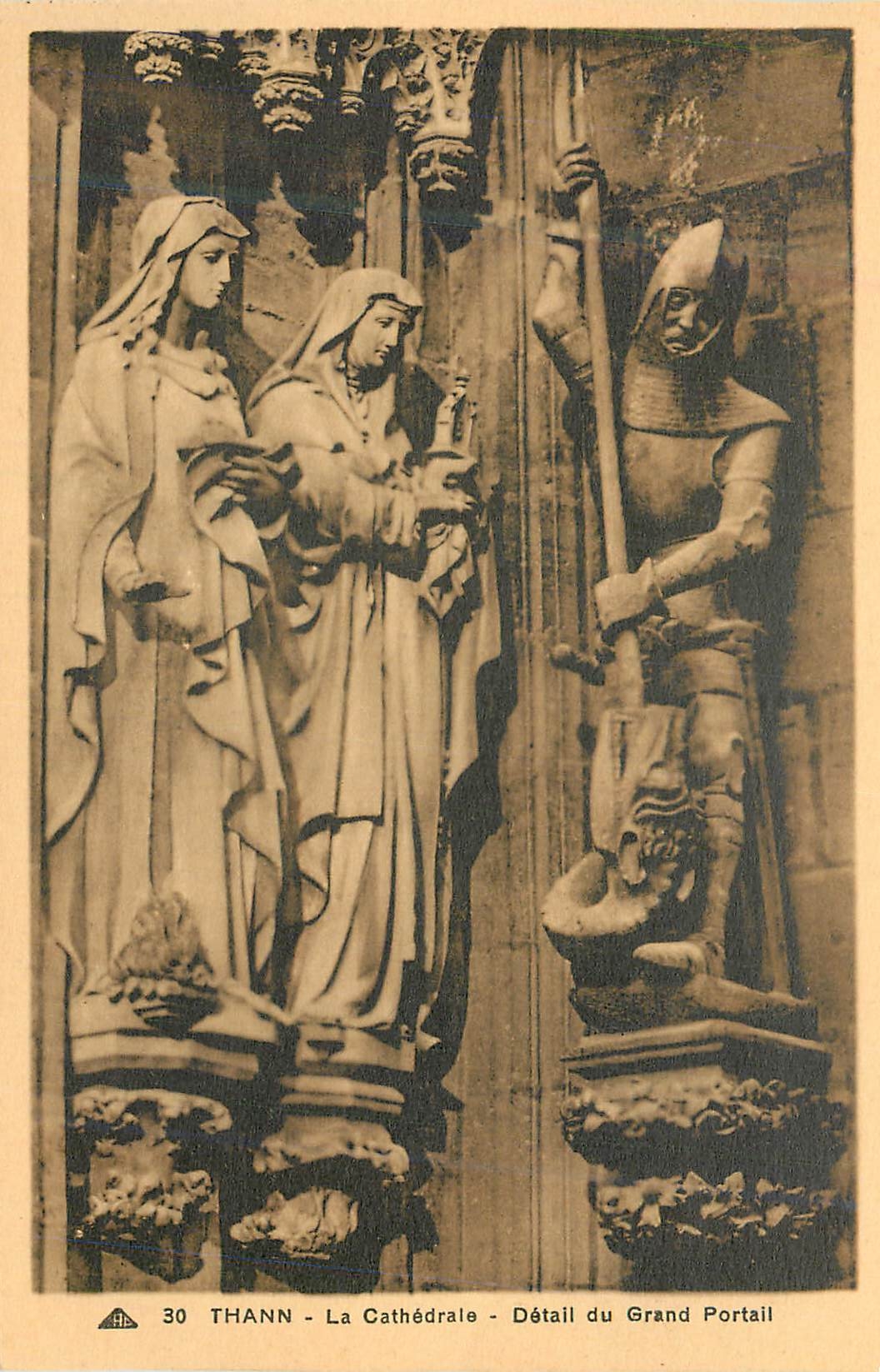 CPA Thann la Cathedrale Detail du Grand Portail