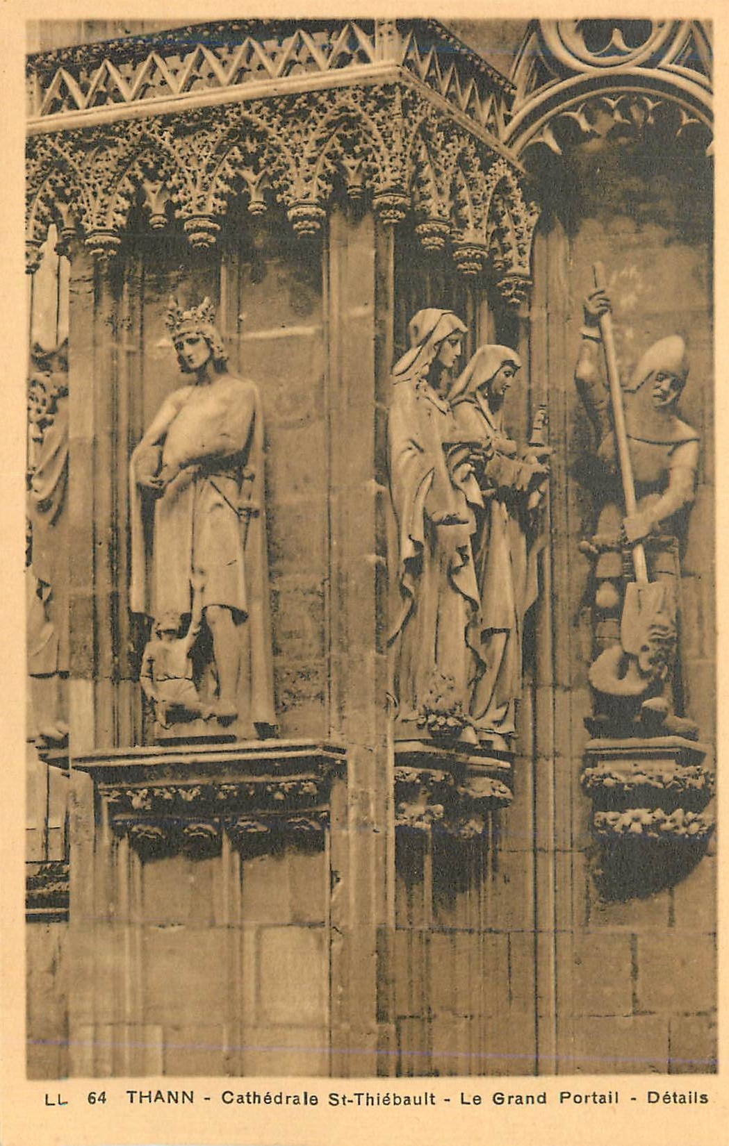 CPA Thann Cathedrale St Thiebault le Grand Portail