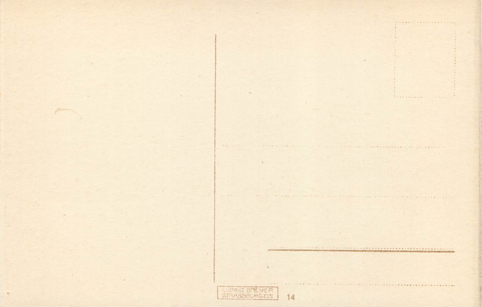 CPA Strassburg Land u Amtsgericht mit Jung St Peterkirche — Verso