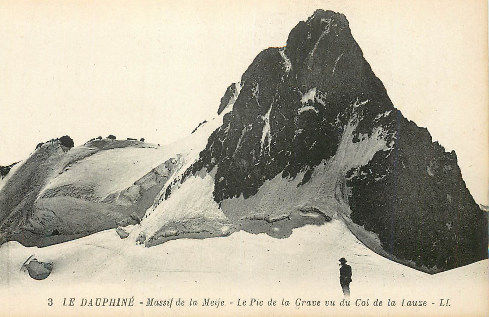 Le Pic de la Grave - Massif de la Meije - vu du Col de la Lauze - LL