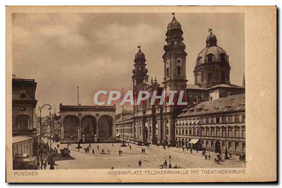 Baviere- Bayern- Munchen- Odeonsplatz Feldherrenhalle mit Theatinerkirsche-CPA
