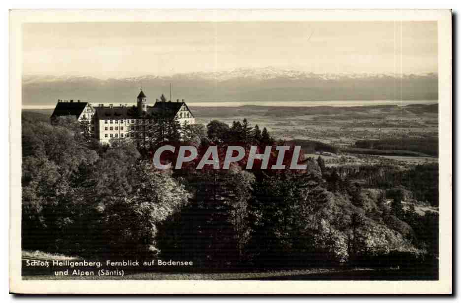 Baviere-Bayern- Schloss Heiligenberg Fernblick auf Bodensee und Alpen-CPA