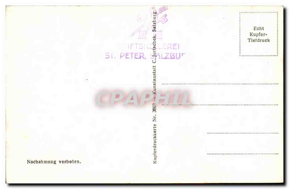 Salzburg- Austriche-Austria- Stiftskellerei-St Peter Salzburg-CPA — Rückseite