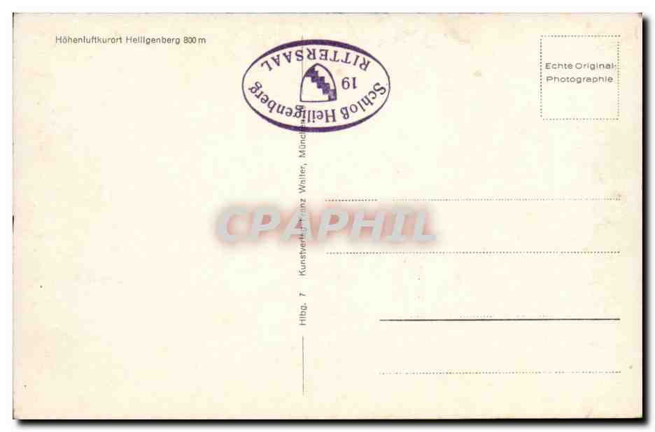 Baviere-Bayern- Schloss Heiligenberg -CPA — Rückseite