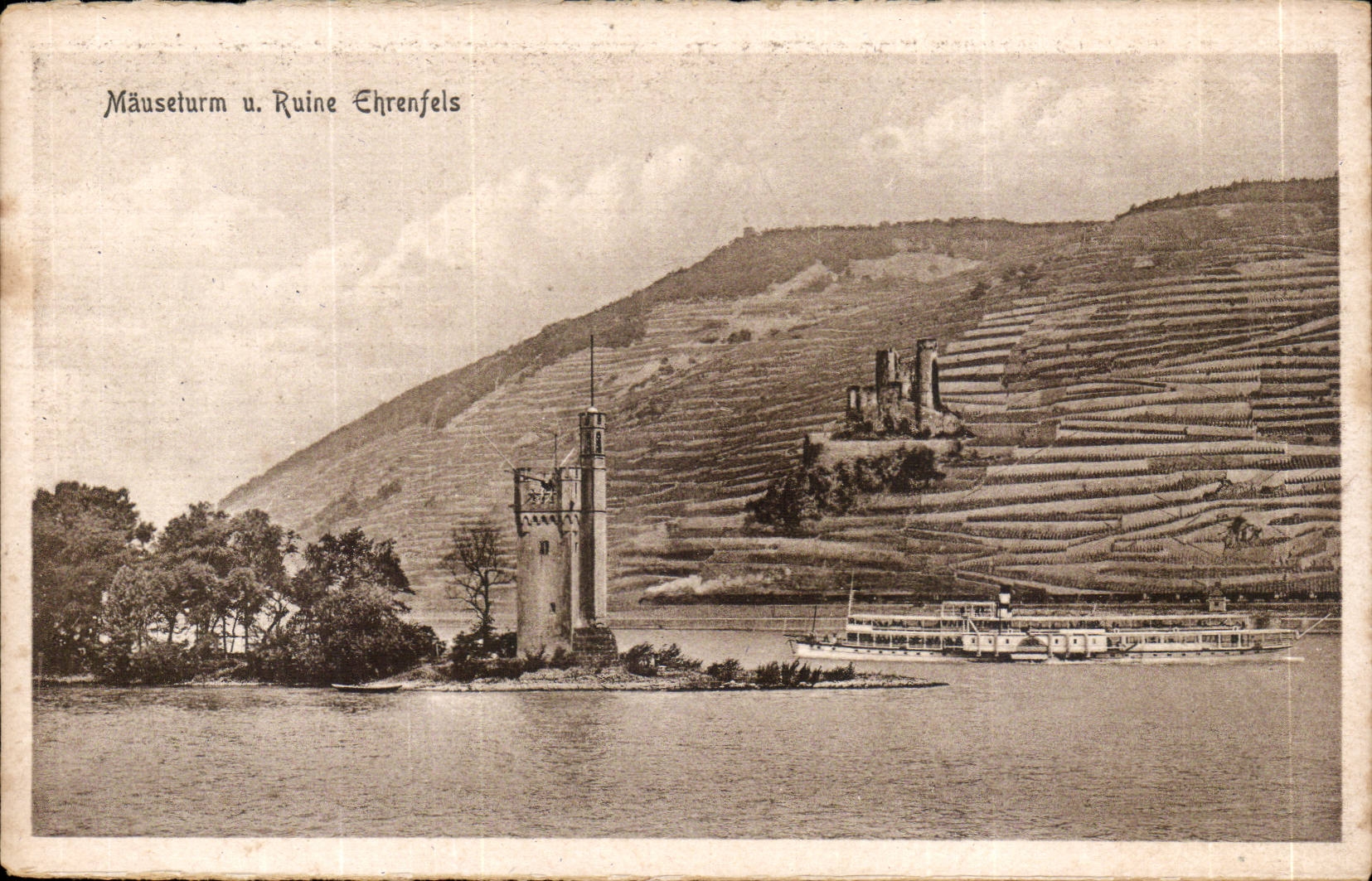 Bingen- Mauseturm u Ruine Ehrenfels-CPA