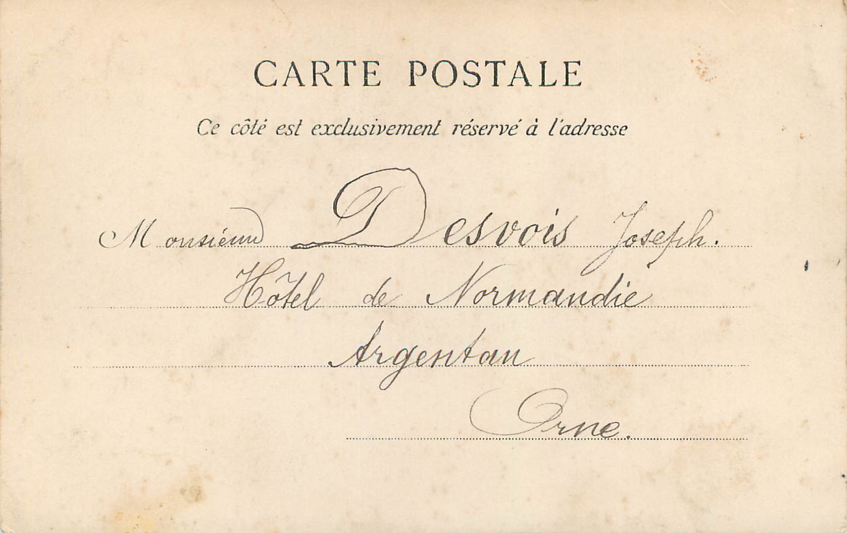 CPA Argentan — Rückseite