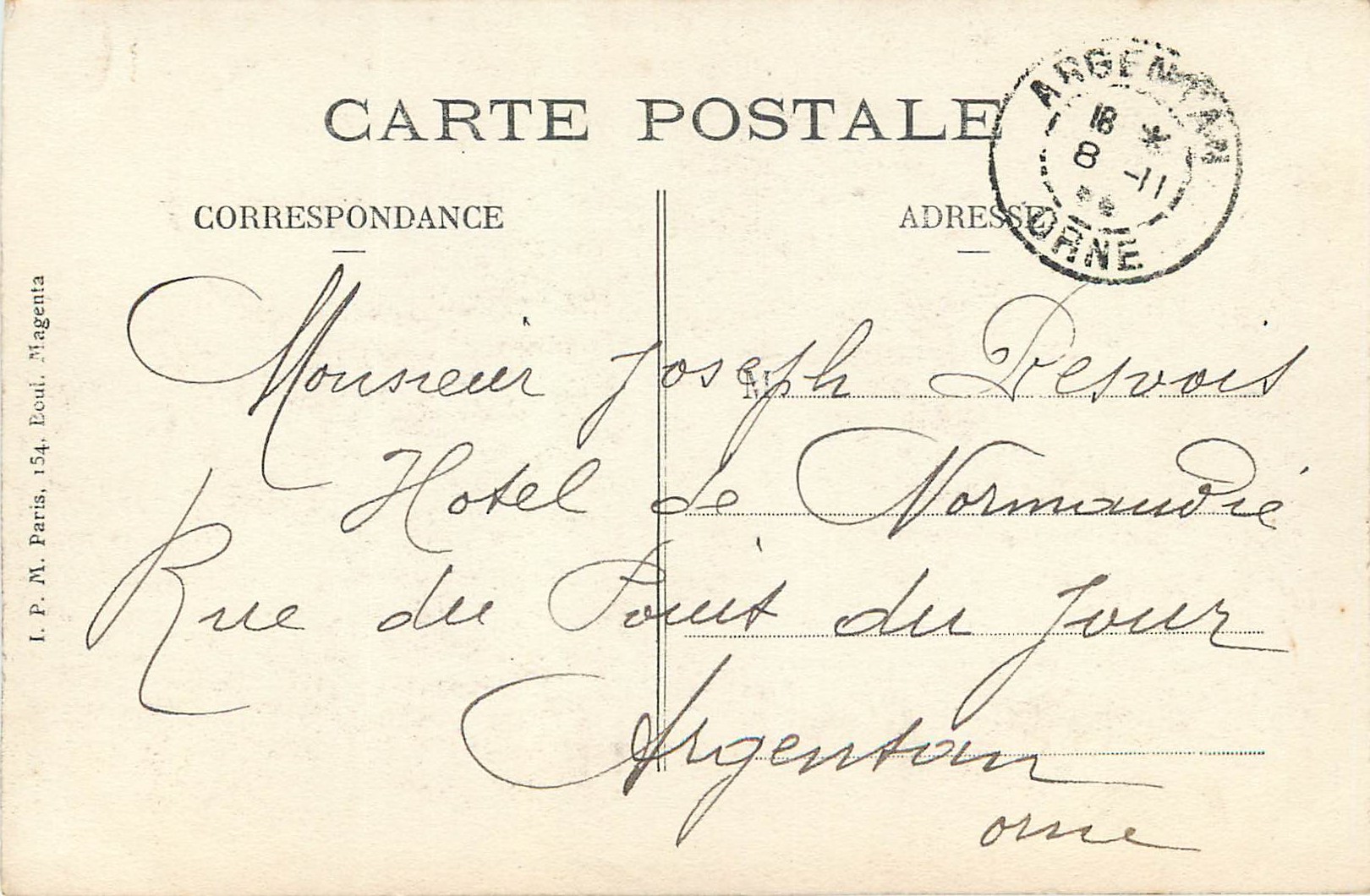 CPA Argentan Vieux Chateau (XIVe siecle) — Rückseite