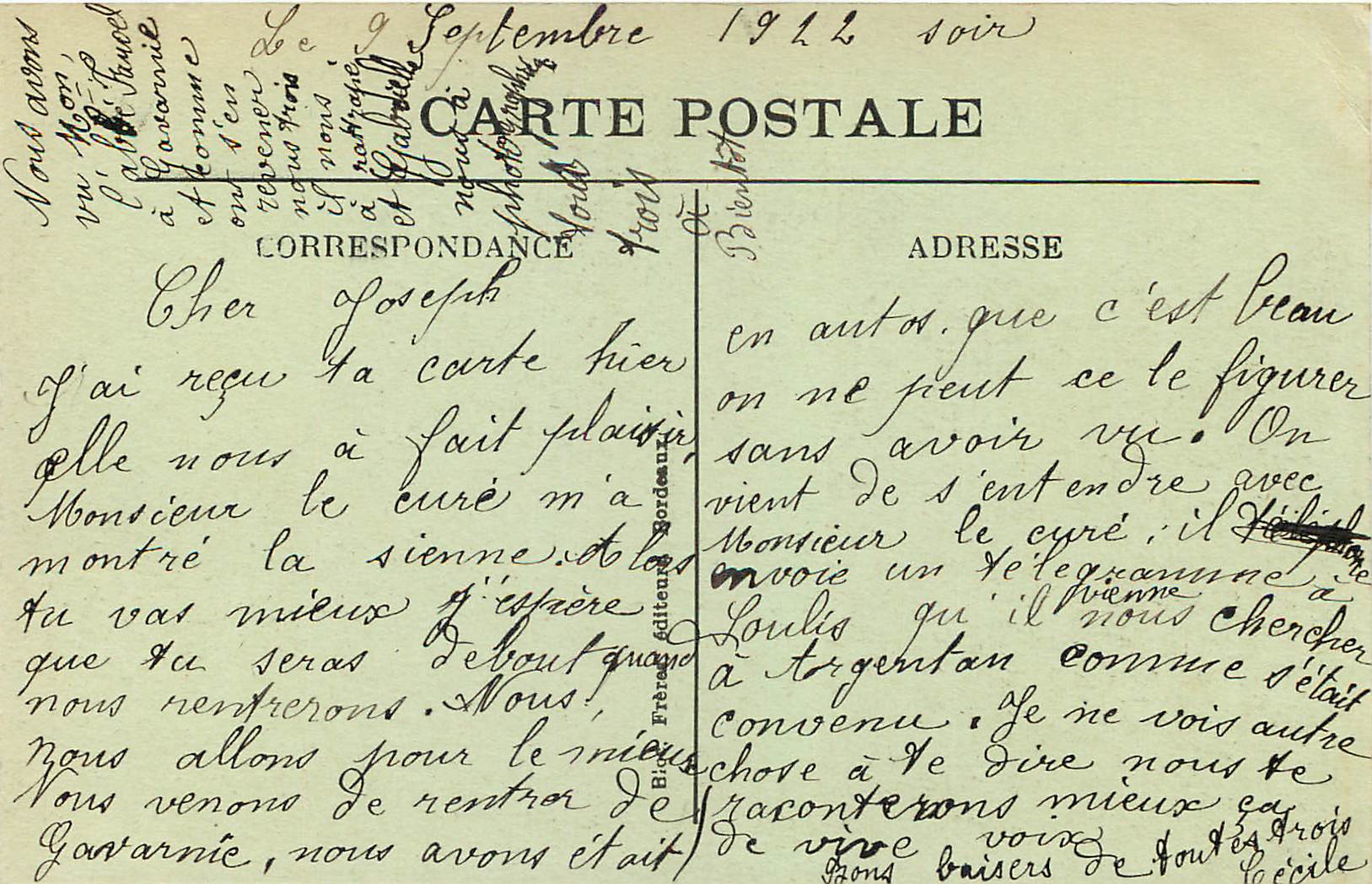 CPA Luz Eglise des Templiers — Rückseite