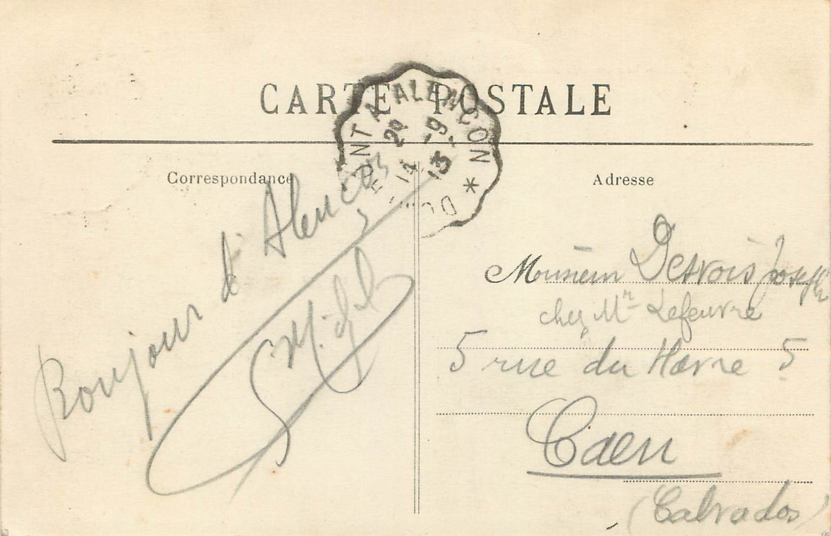 CPA Alencon Vue Generale de la Place d'Armes — Rückseite