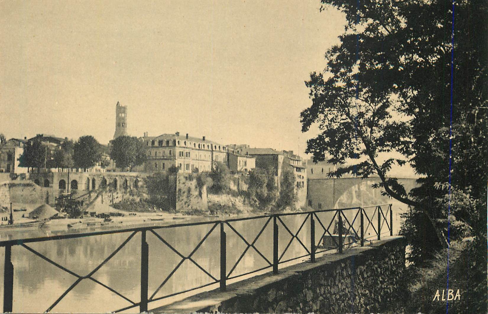 Villeneuve-sur-Lot — La Mairie et Vieux Pont — Vue de Bastérou — Librairie Albagnac