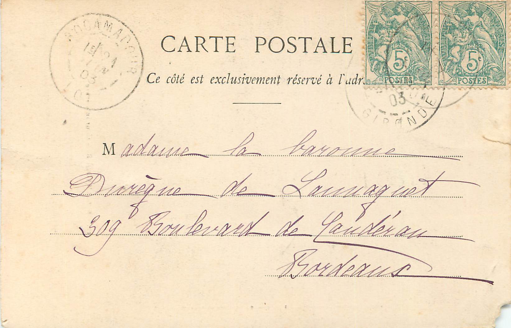CPA Rocamadour Cour Interieure — Verso