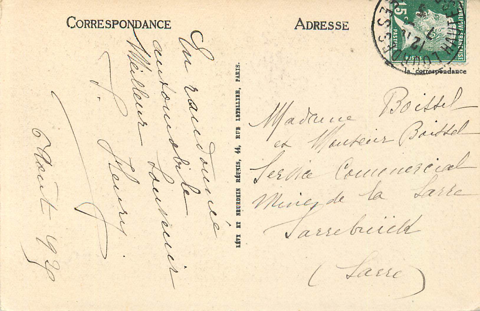 CPA Lourdes la Grotte — Verso