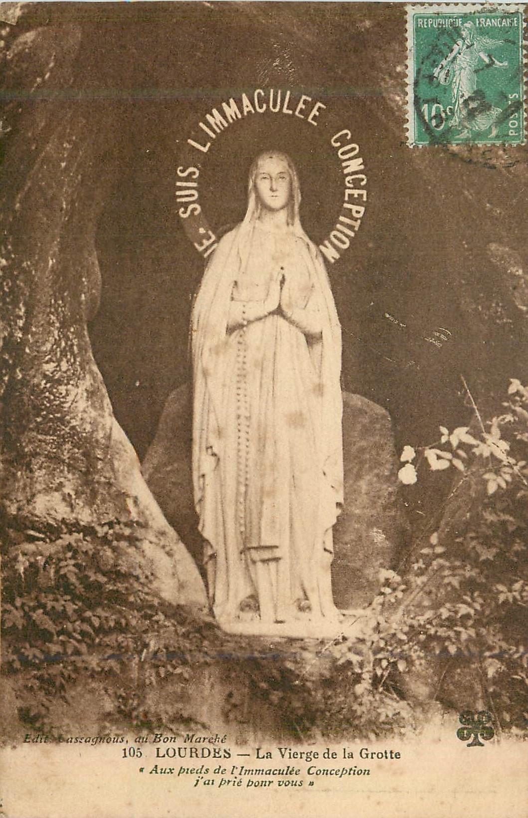 CPA Lourdes la Vierge de la Grotte