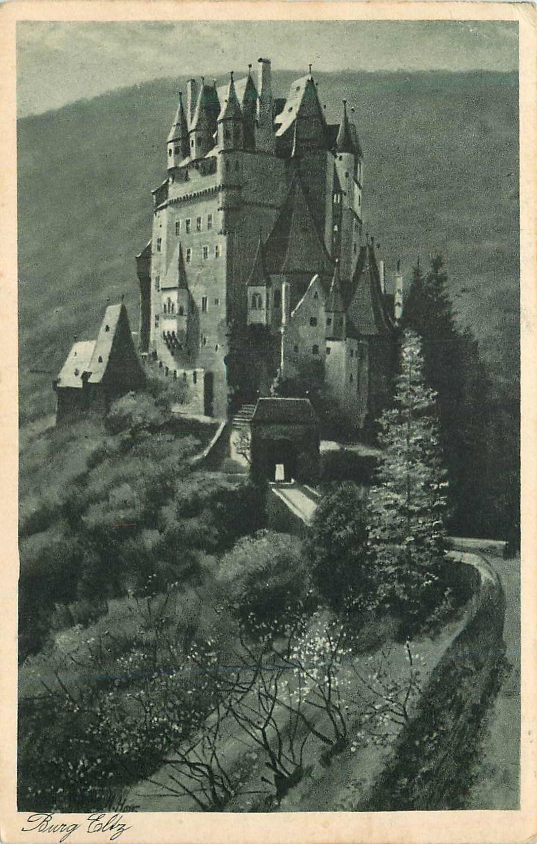 Burg Colitz — château médiéval sur colline — Kunstverlag Edm. v. König, Heidelberg, n° 408