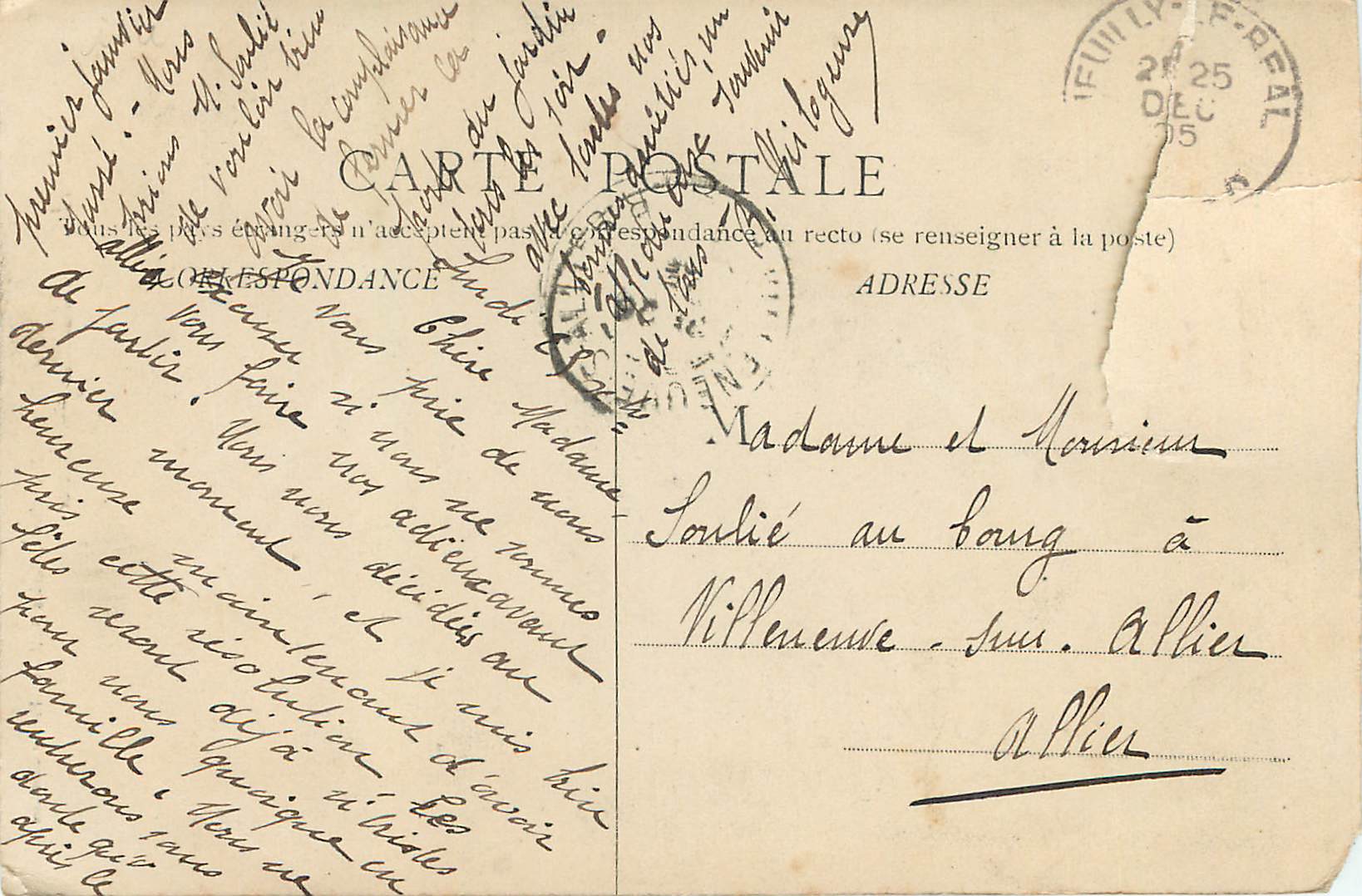 CPA Neuilly le Real Eglise — Achterkant