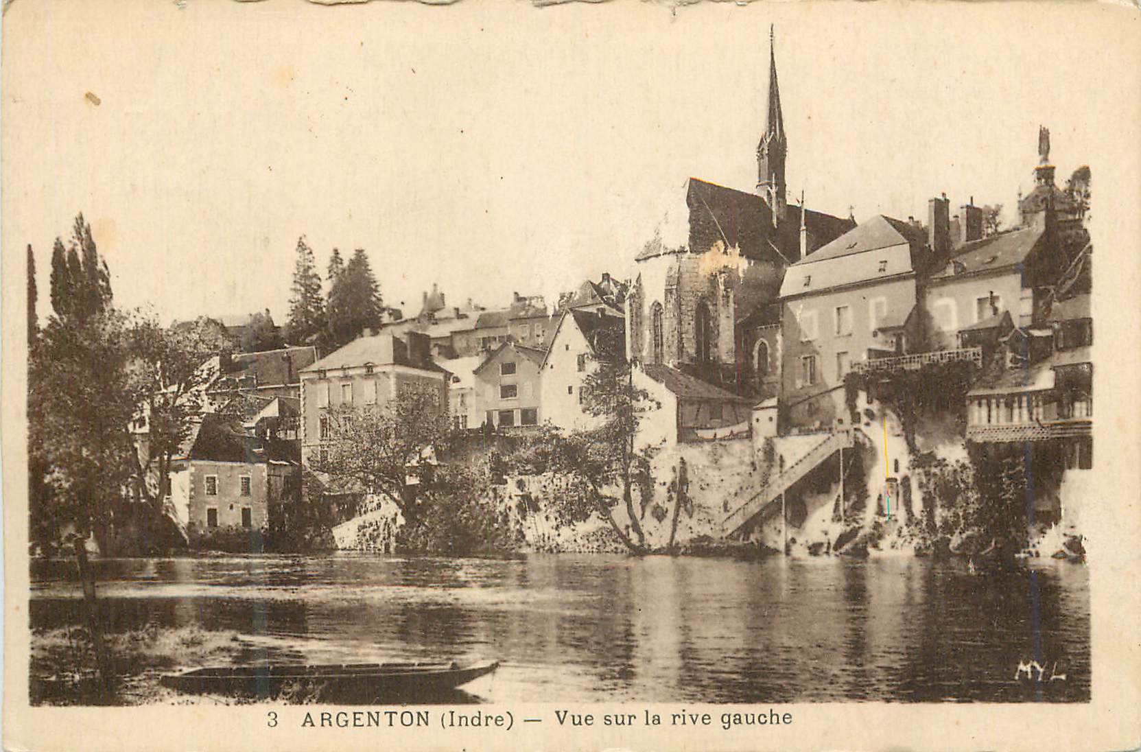 CPA Argenton (Indre) Vue sur la Rive Gauche