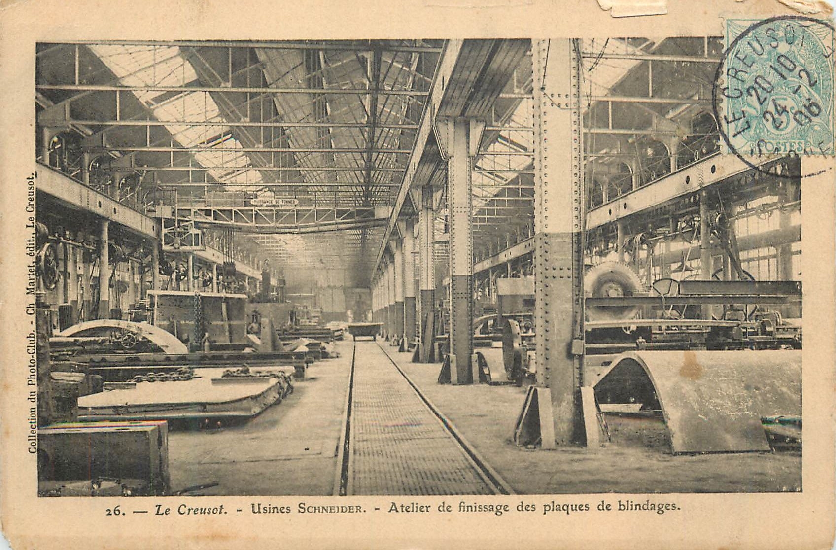 Le Creusot — Usines Schneider — Atelier de finissage des plaques de blindages — Ch. Market, éditeur, n°26