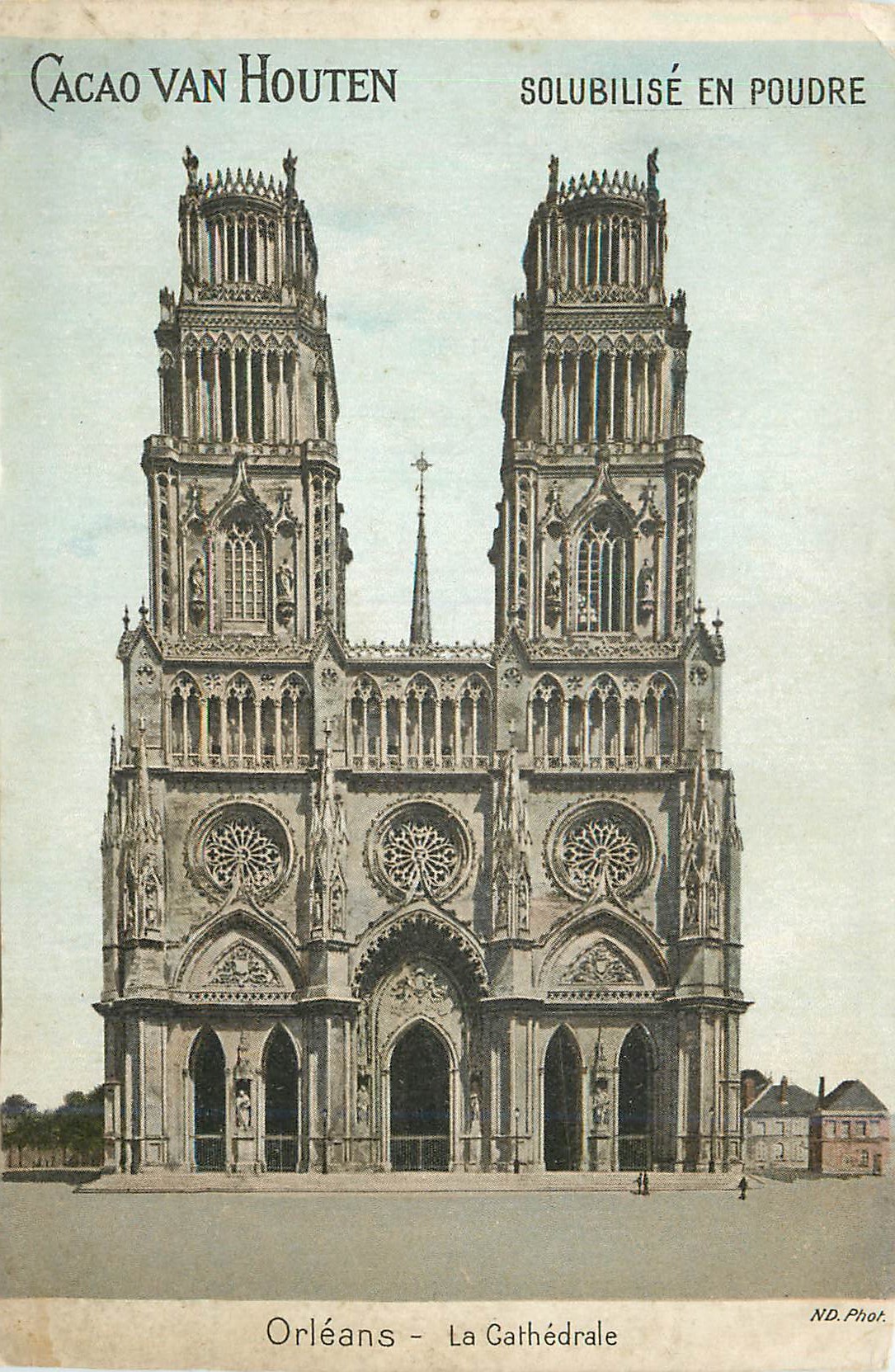 CPA Orleans la Cathedrale Cacao Van Houten Solubilise en Poudre