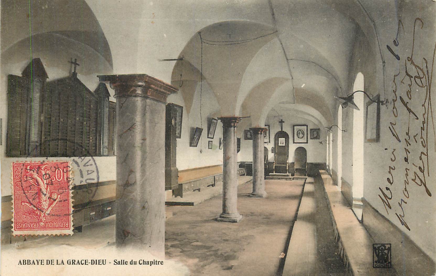 CPA Abbaye de la Grace Dieu Salle du Chapitre